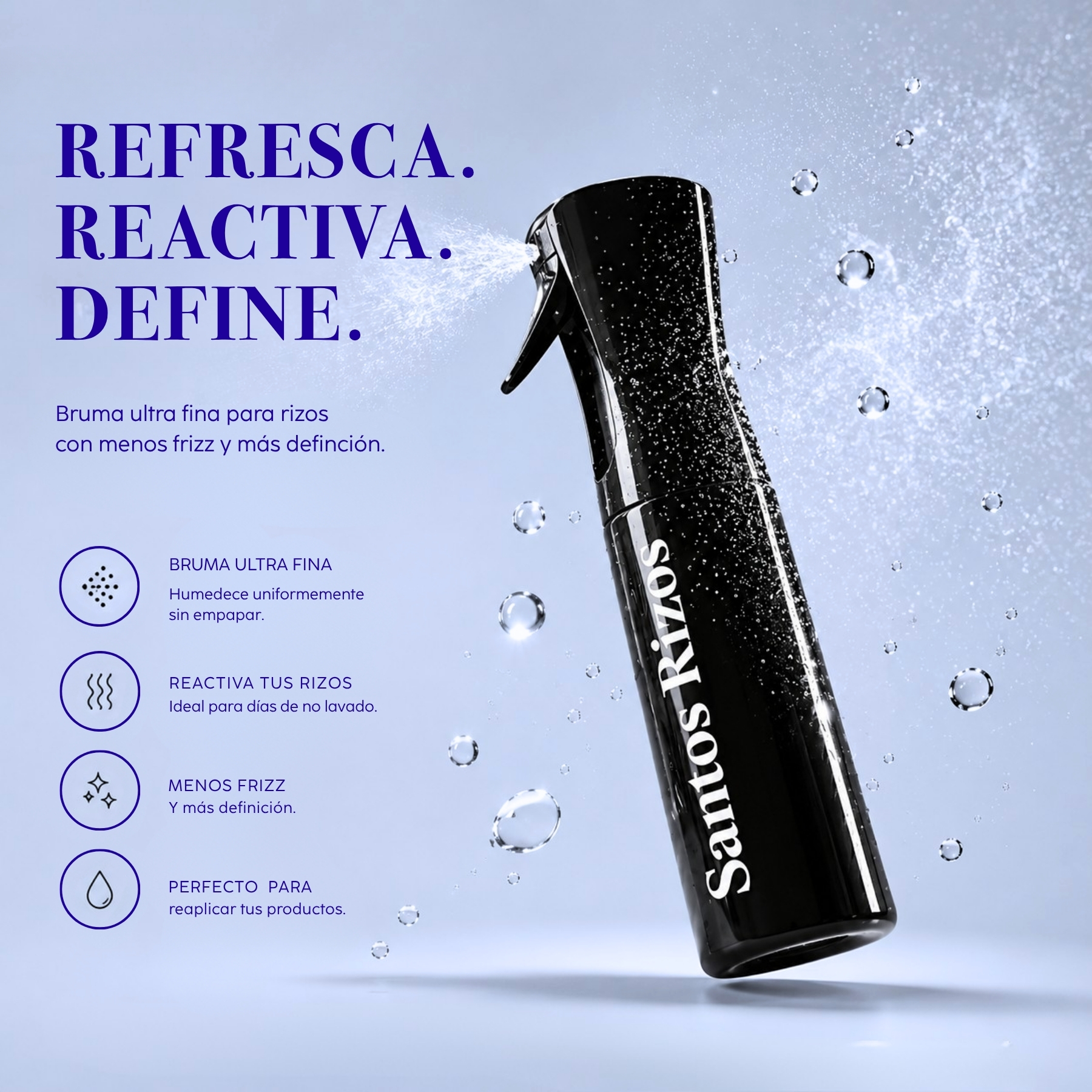 Santos Rizos - Rulos peruanos, Spray de agua