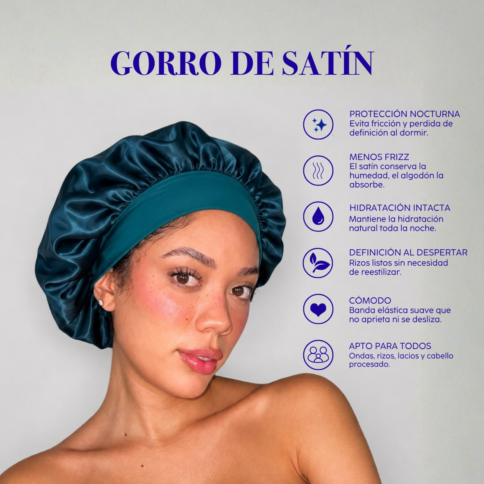Beneficios Gorro de Satín Santos Rizos - Rulos Perú